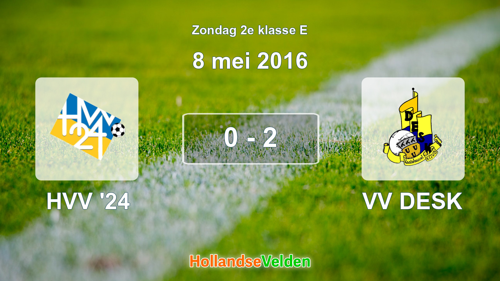 Gespeelde wedstrijd: HVV '24 - VV DESK 0 - 2 (8 mei 2016)