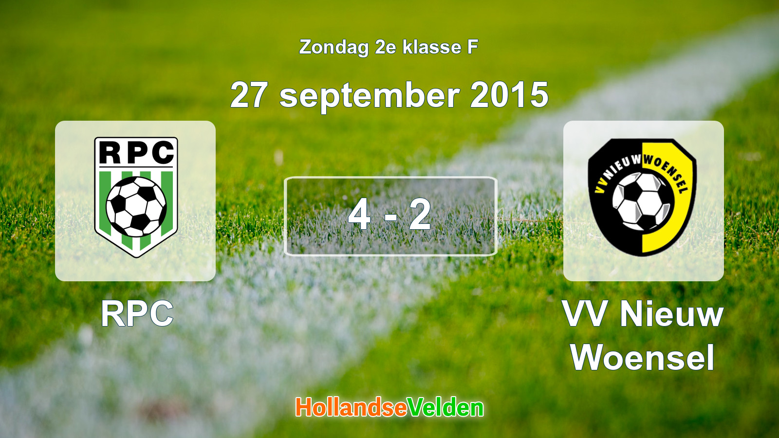 Gespeelde wedstrijd: RPC - VV Nieuw Woensel 4 - 2 (27 september 2015)