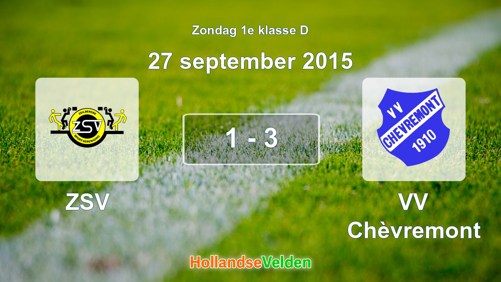 Gespeelde wedstrijd: ZSV - VV Chèvremont 1 - 3 (27 september 2015)