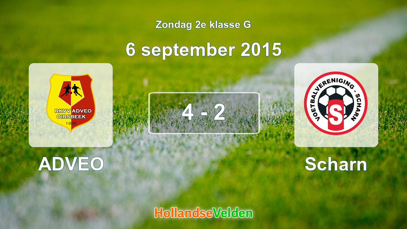 Gespeelde wedstrijd: ADVEO - Scharn 4 - 2 (6 september 2015)