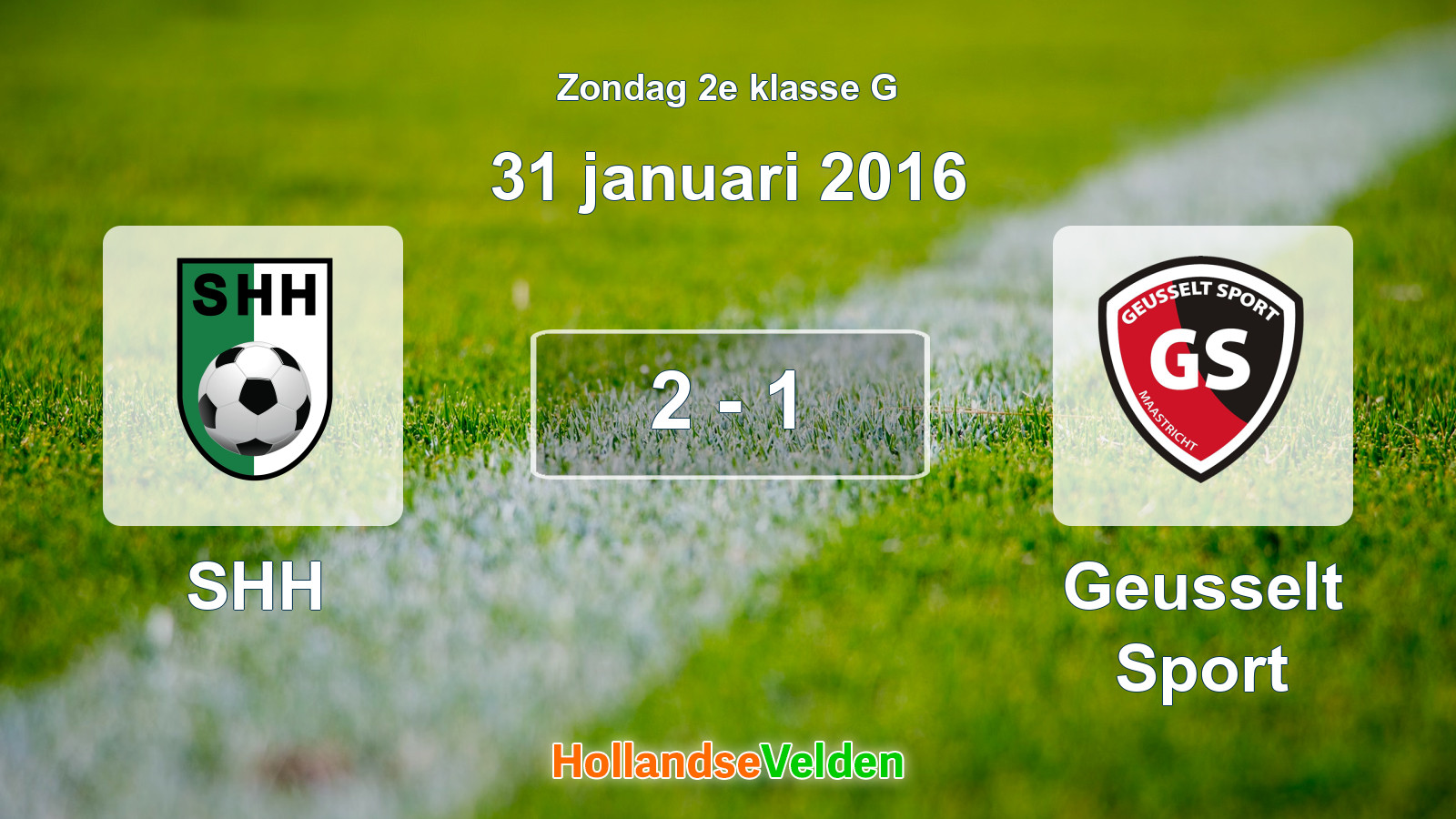 Gespeelde wedstrijd: SHH - Geusselt Sport 2 - 1 (31 januari 2016)
