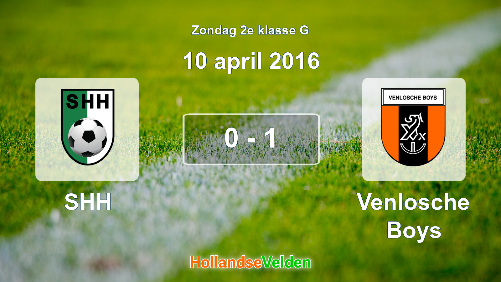 Gespeelde wedstrijd: SHH - Venlosche Boys 0 - 1 (10 april 2016)