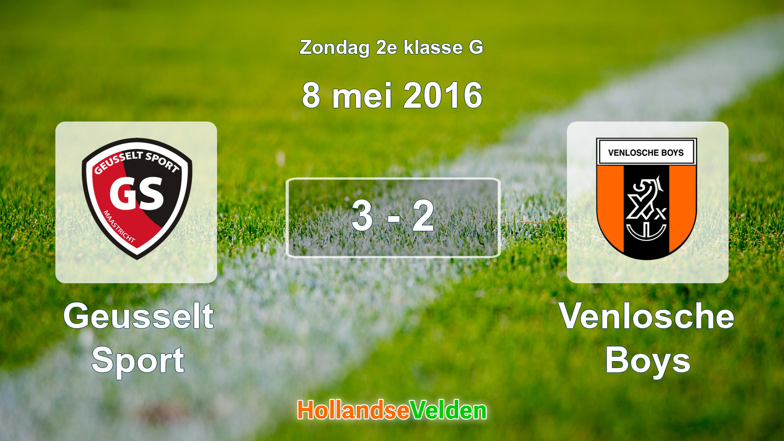 Gespeelde wedstrijd: Geusselt Sport - Venlosche Boys 3 - 2 (8 mei 2016)