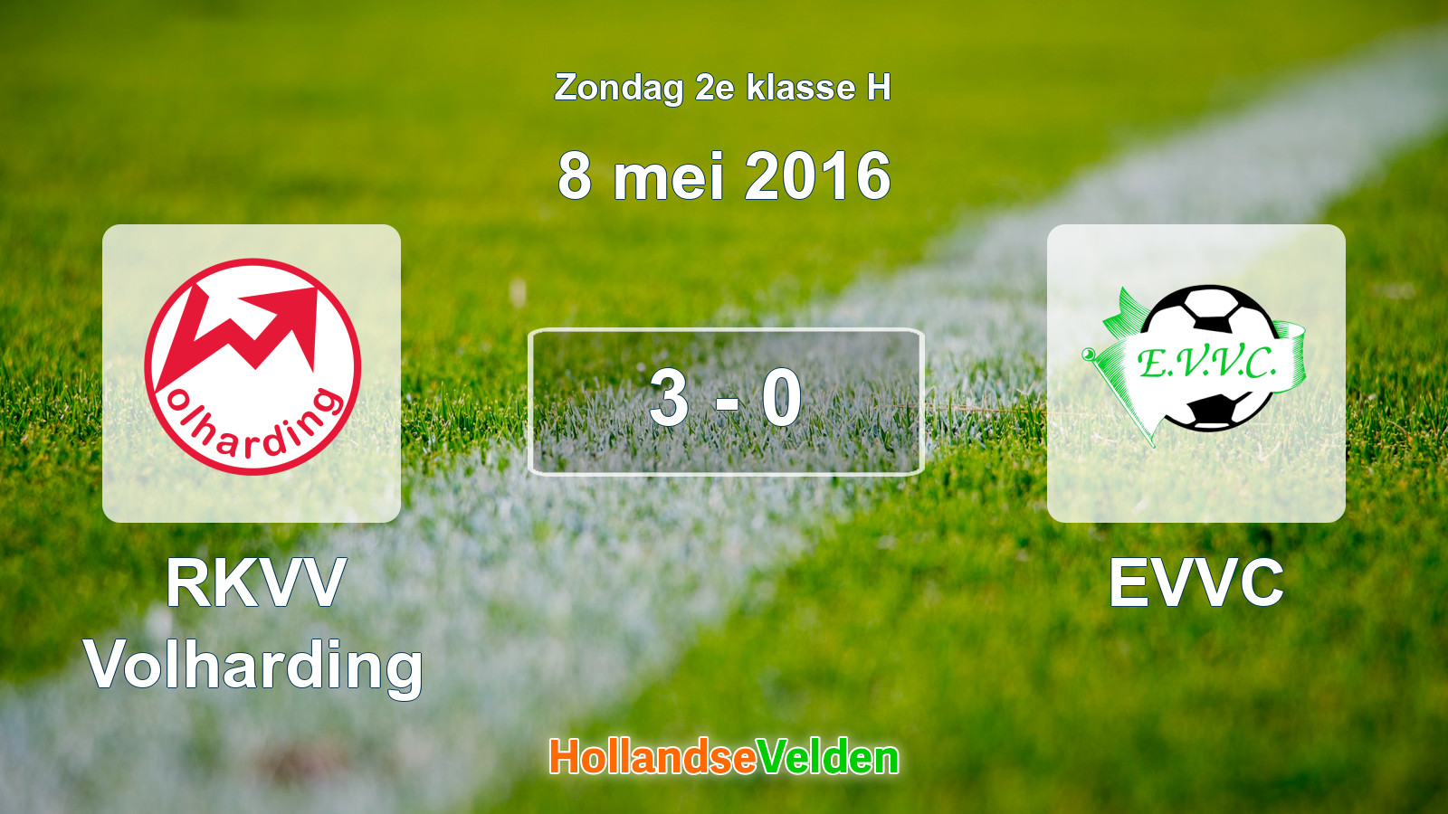 Gespeelde wedstrijd: RKVV Volharding - EVVC 3 - 0 (8 mei 2016)
