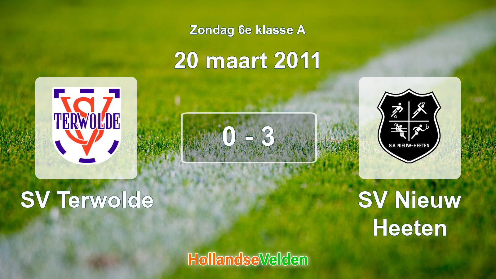 Gespeelde wedstrijd: SV Terwolde - SV Nieuw Heeten 0 - 3 (20 maart 2011)