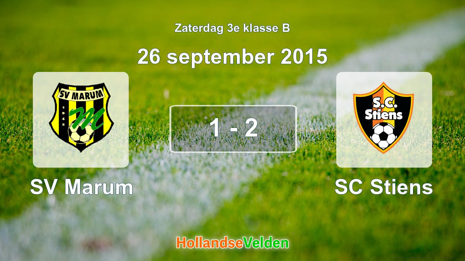 Gespeelde wedstrijd: SV Marum - SC Stiens 1 - 2 (26 september 2015)