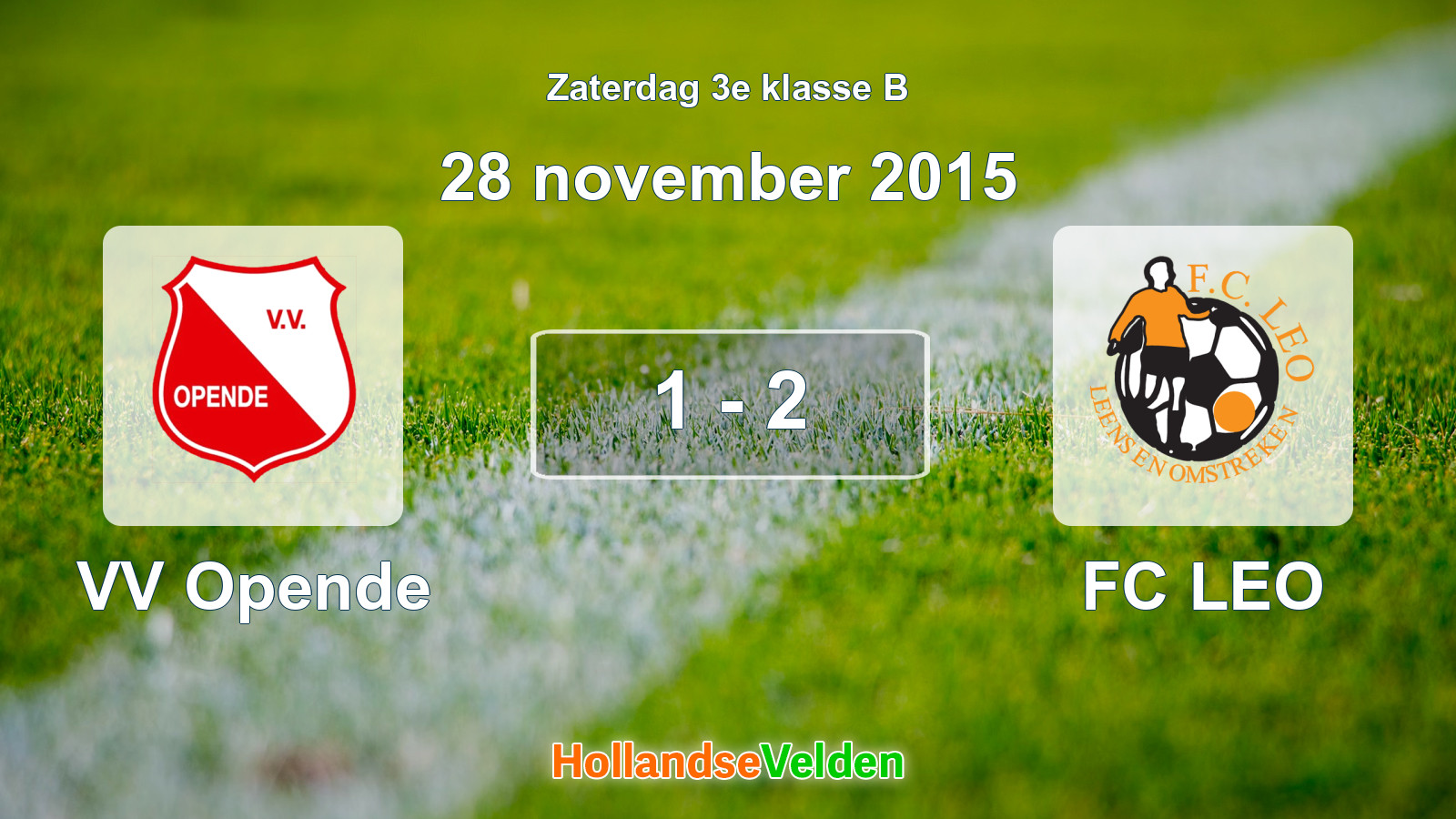 Gespeelde wedstrijd: VV Opende - FC LEO 1 - 2 (28 november 2015)