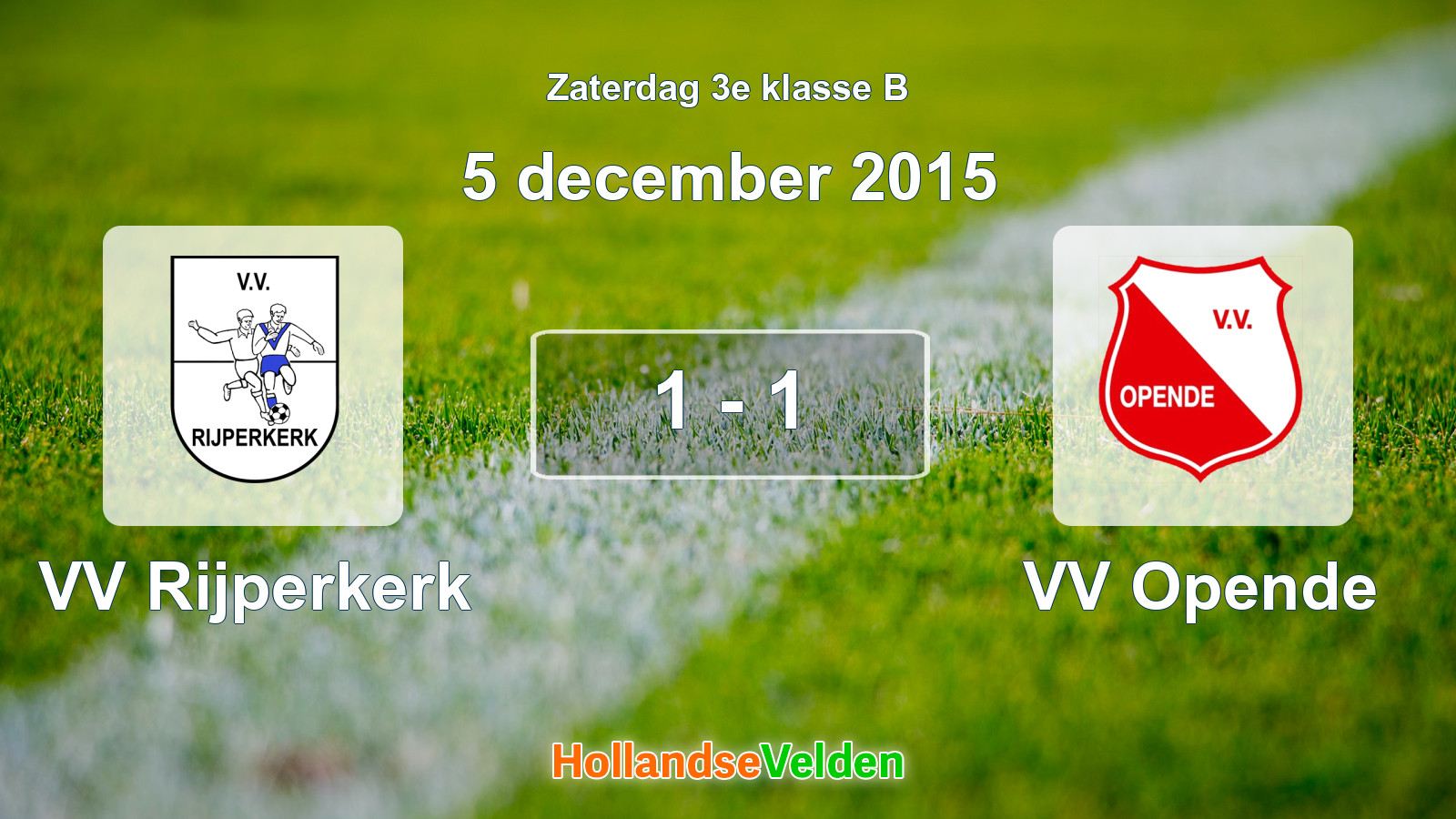 Gespeelde wedstrijd: VV Rijperkerk - VV Opende 1 - 1 (5 december 2015)
