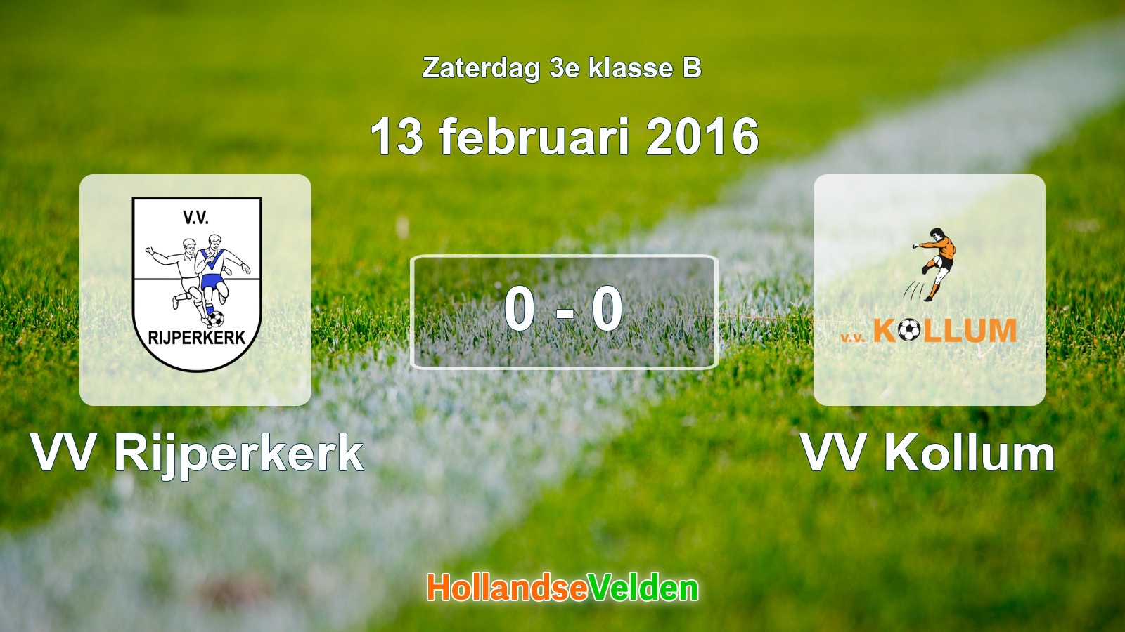 Gespeelde wedstrijd: VV Rijperkerk - VV Kollum 0 - 0 (13 februari 2016)