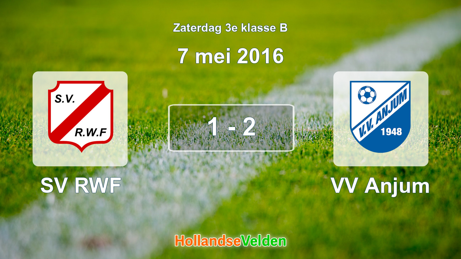 Gespeelde wedstrijd: SV RWF - VV Anjum 1 - 2 (7 mei 2016)