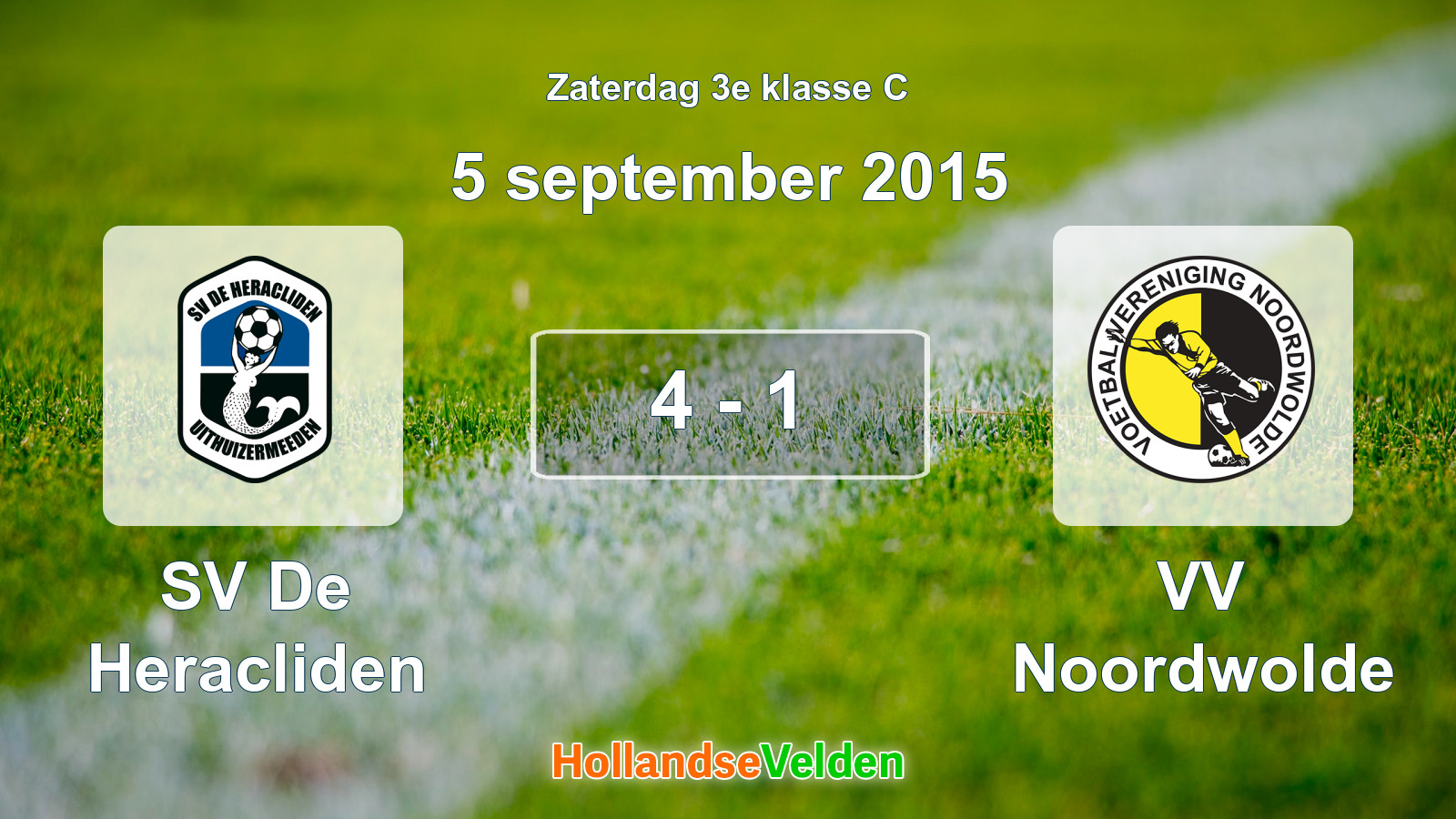 Gespeelde wedstrijd: SV De Heracliden - VV Noordwolde 4 - 1 (5 september 2015)