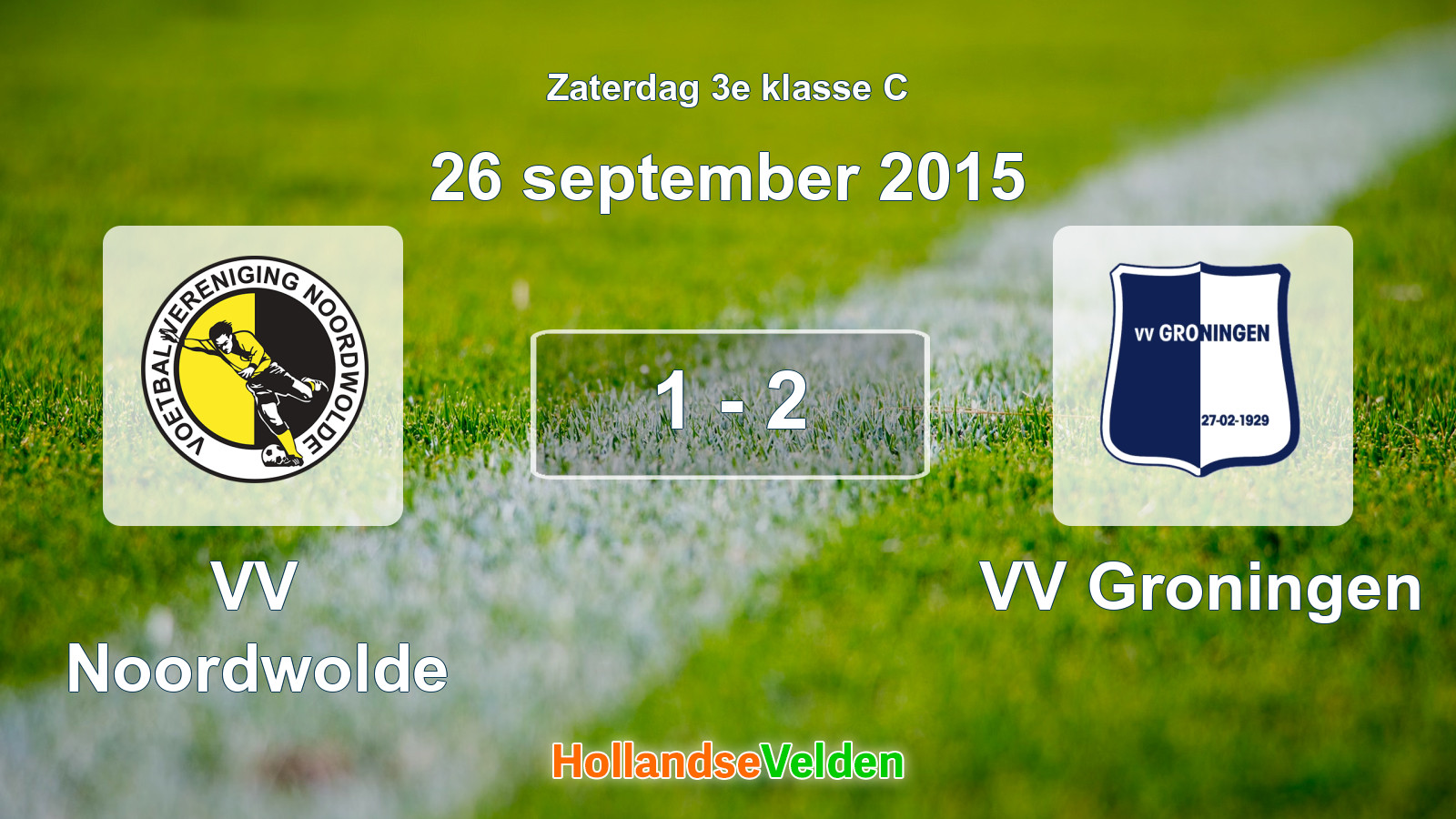 Gespeelde wedstrijd: VV Noordwolde - VV Groningen 1 - 2 (26 september 2015)
