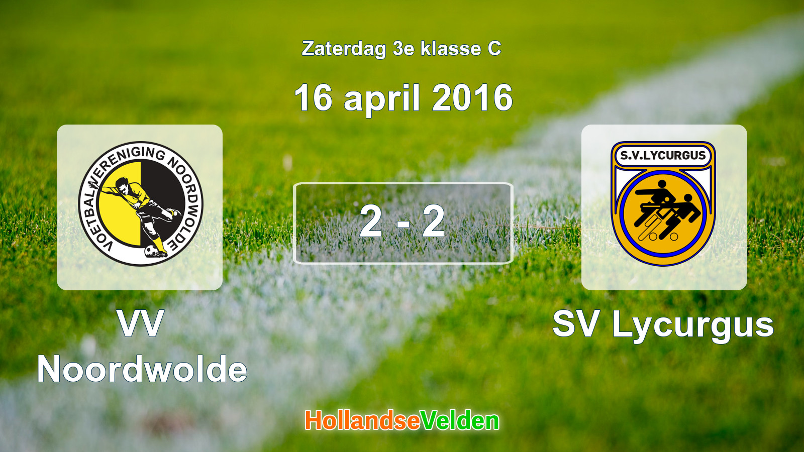 Gespeelde wedstrijd: VV Noordwolde - SV Lycurgus 2 - 2 (16 april 2016)