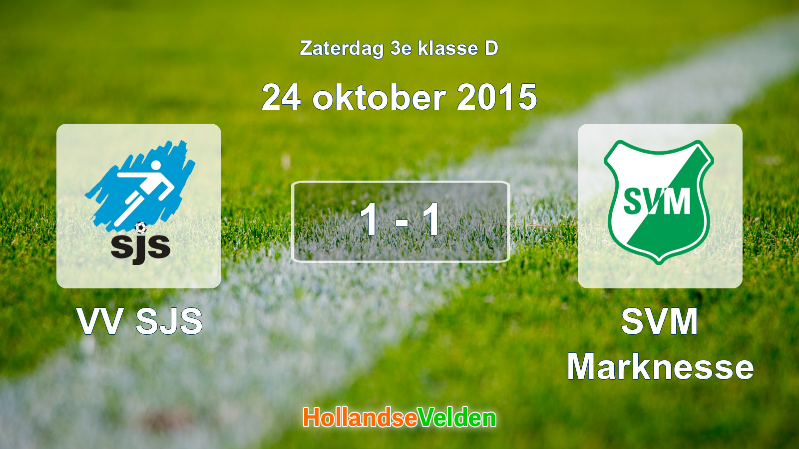 Gespeelde wedstrijd: VV SJS - SVM Marknesse 1 - 1 (24 oktober 2015)