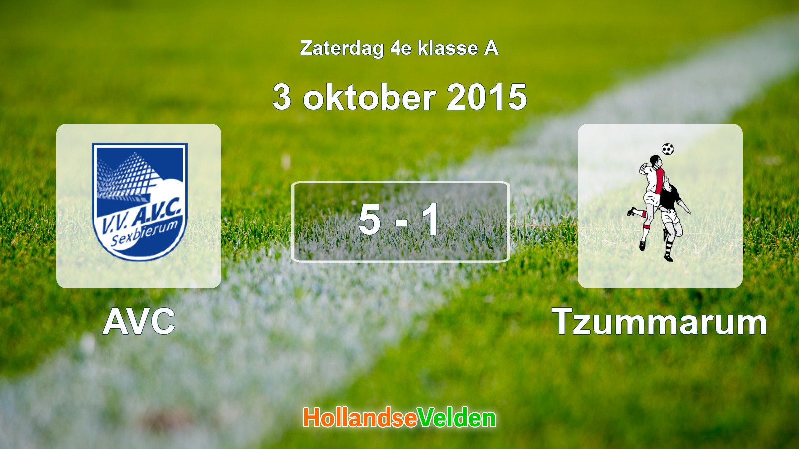 Gespeelde wedstrijd: AVC - Tzummarum 5 - 1 (3 oktober 2015)