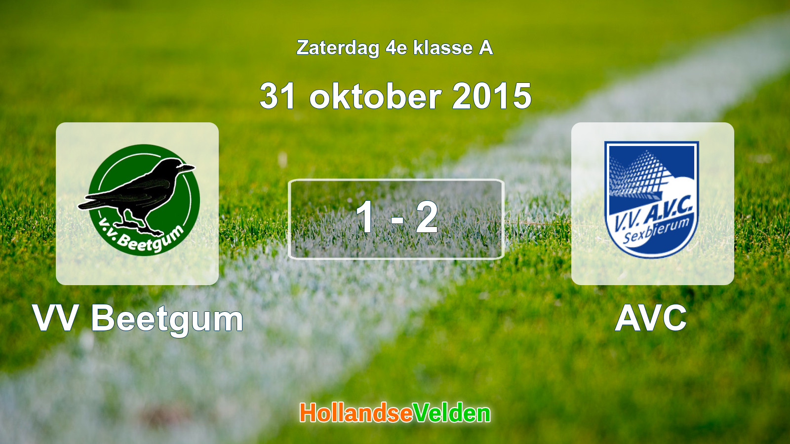Gespeelde wedstrijd: VV Beetgum - AVC 1 - 2 (31 oktober 2015)