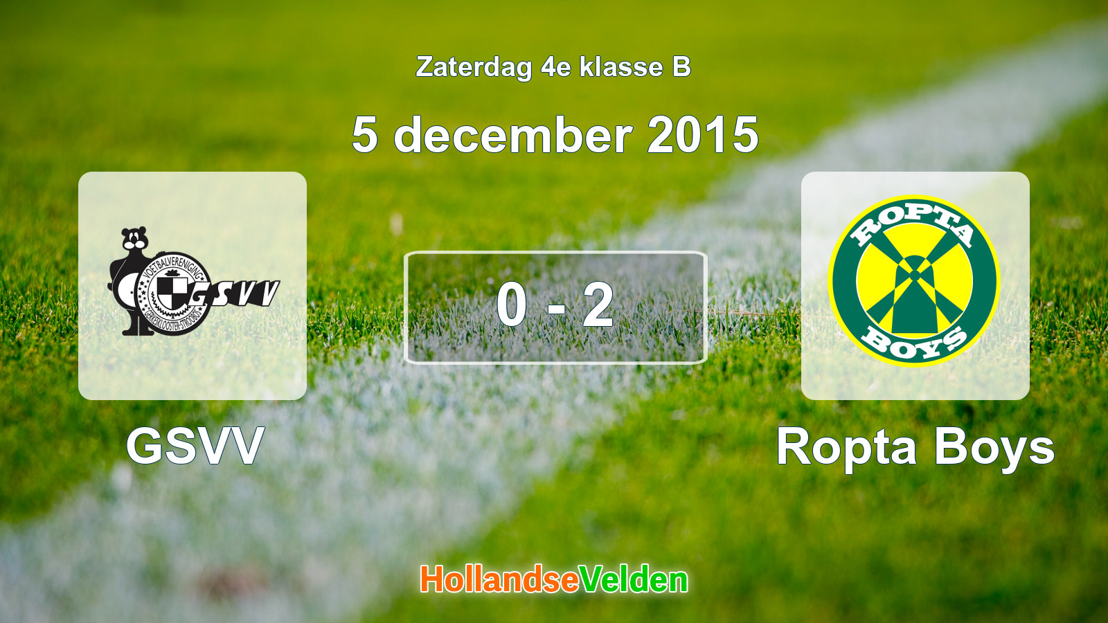 Gespeelde wedstrijd: GSVV - Ropta Boys 0 - 2 (5 december 2015)