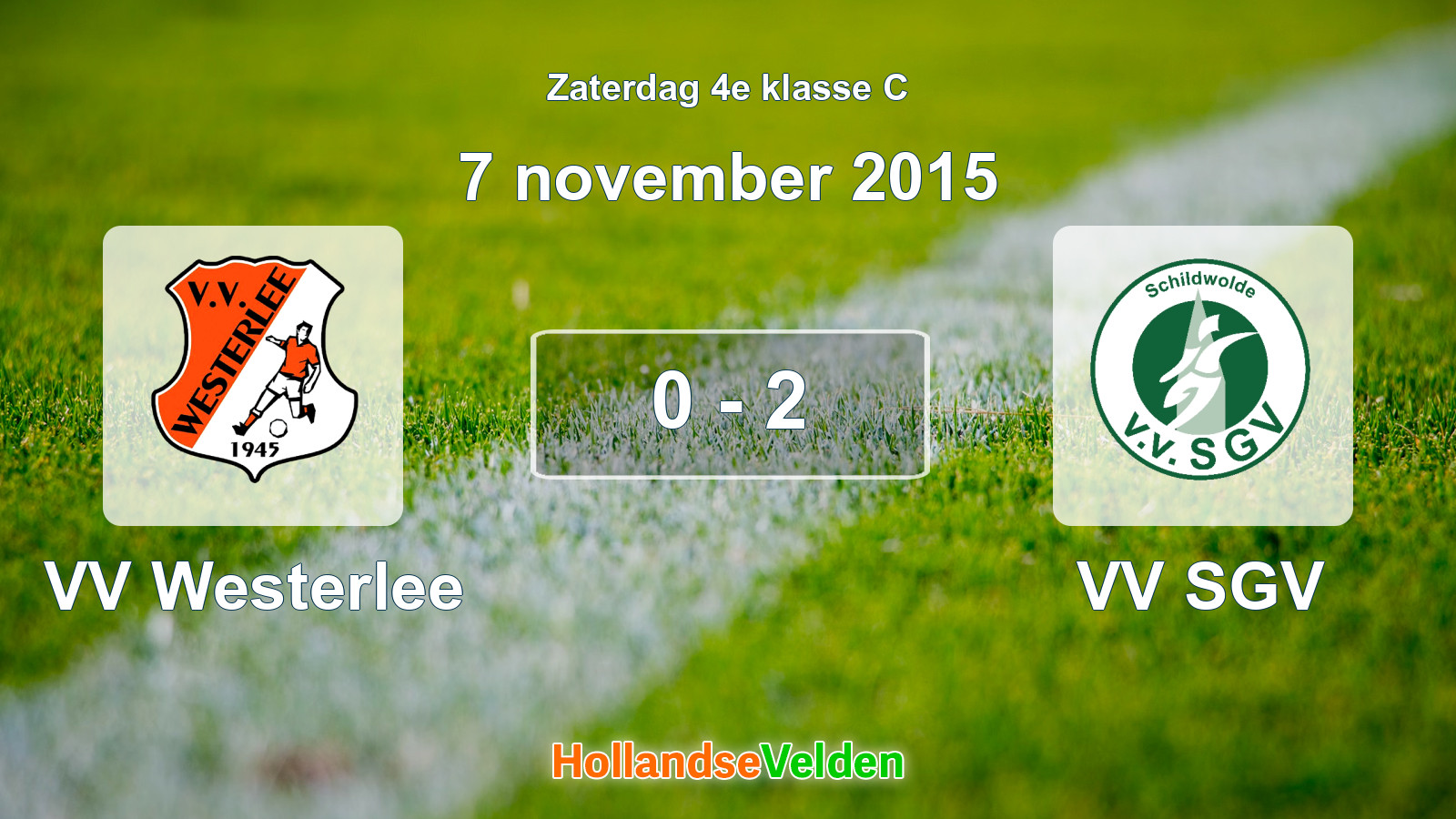 Gespeelde wedstrijd: VV Westerlee - VV SGV 0 - 2 (7 november 2015)