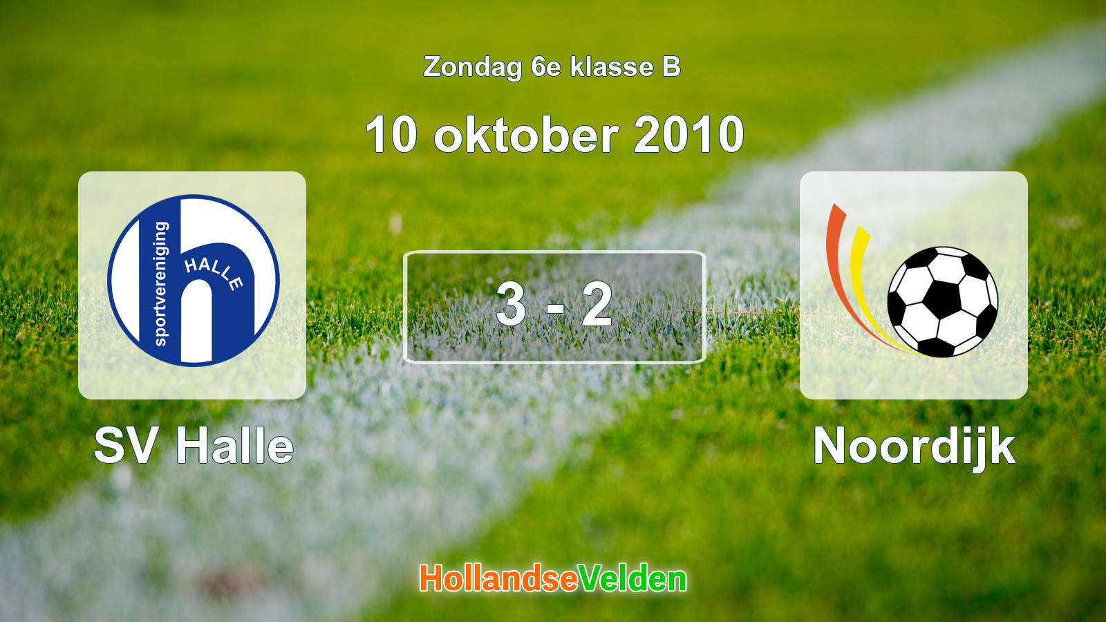 Gespeelde wedstrijd: SV Halle - Noordijk 3 - 2 (10 oktober 2010)