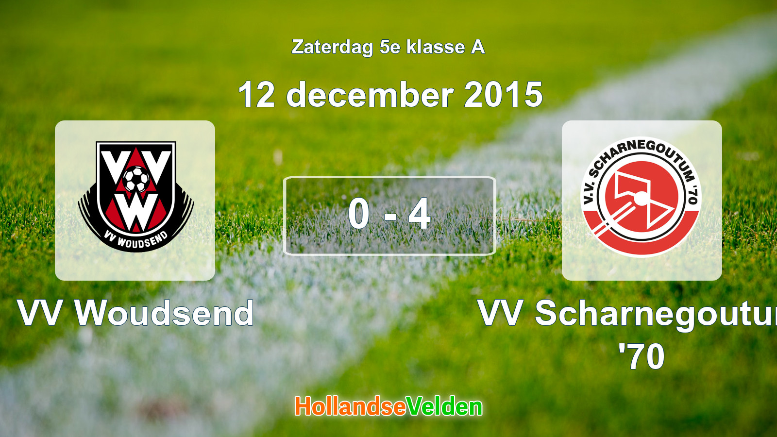 Gespeelde wedstrijd: VV Woudsend - VV Scharnegoutum '70 0 - 4 (12 december 2015)