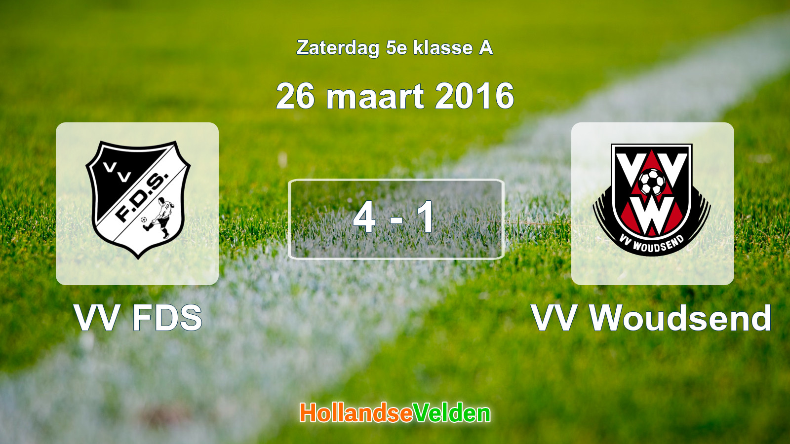 Gespeelde wedstrijd: VV FDS - VV Woudsend 4 - 1 (26 maart 2016)