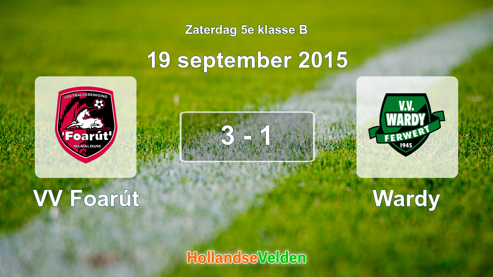 Gespeelde wedstrijd: VV Foarút - Wardy 3 - 1 (19 september 2015)
