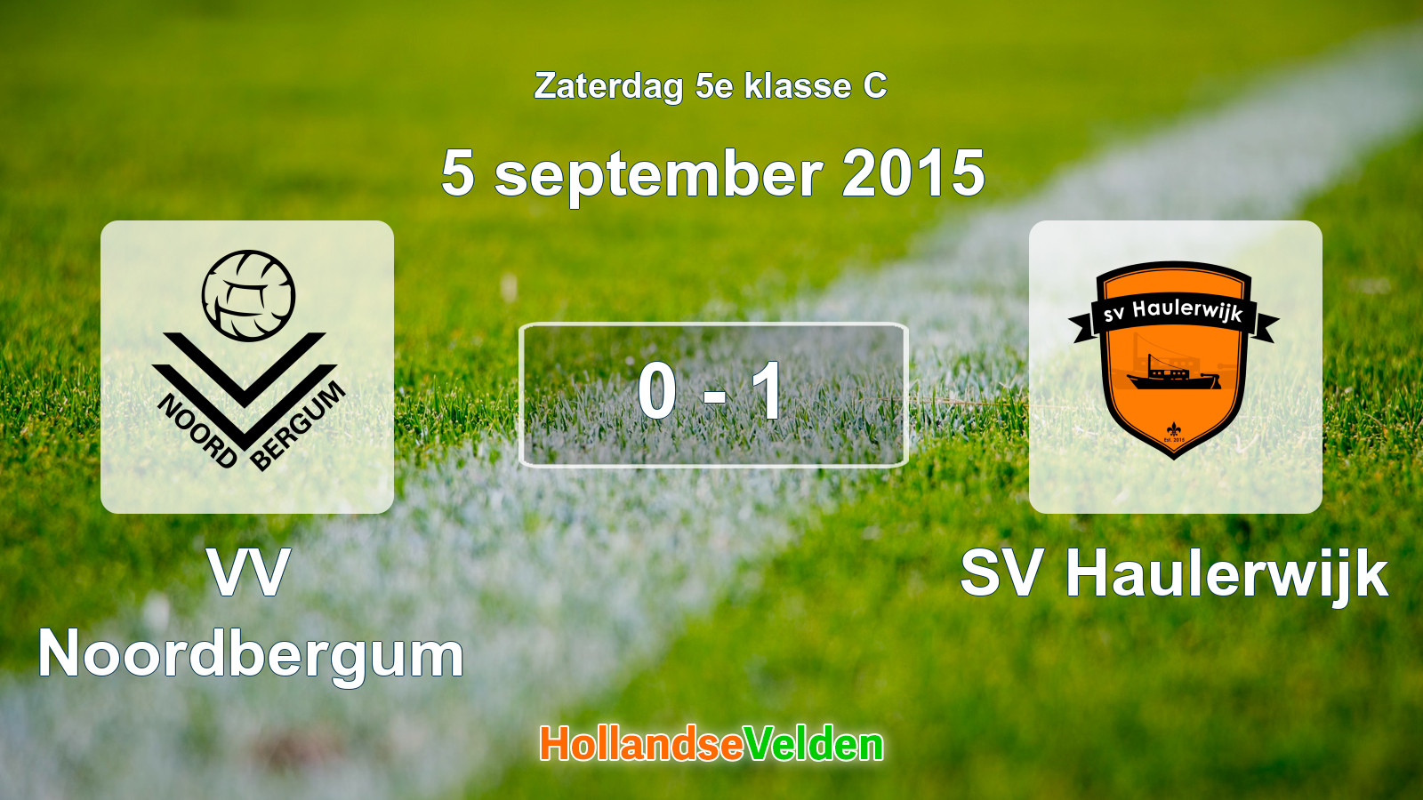 Gespeelde wedstrijd: VV Noordbergum - SV Haulerwijk 0 - 1 (5 september 2015)