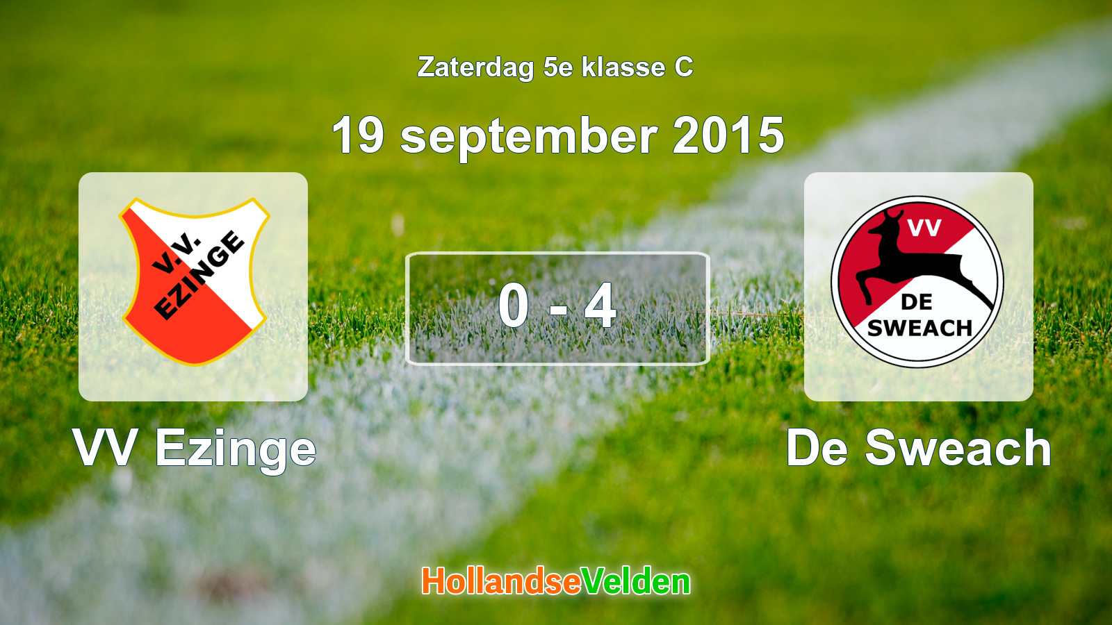Gespeelde wedstrijd: VV Ezinge - De Sweach 0 - 4 (19 september 2015)