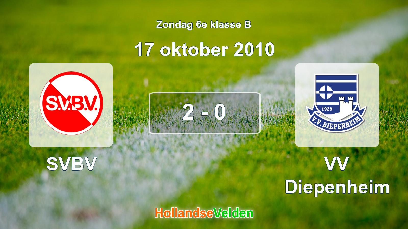 Gespeelde wedstrijd: SVBV - VV Diepenheim 2 - 0 (17 oktober 2010)