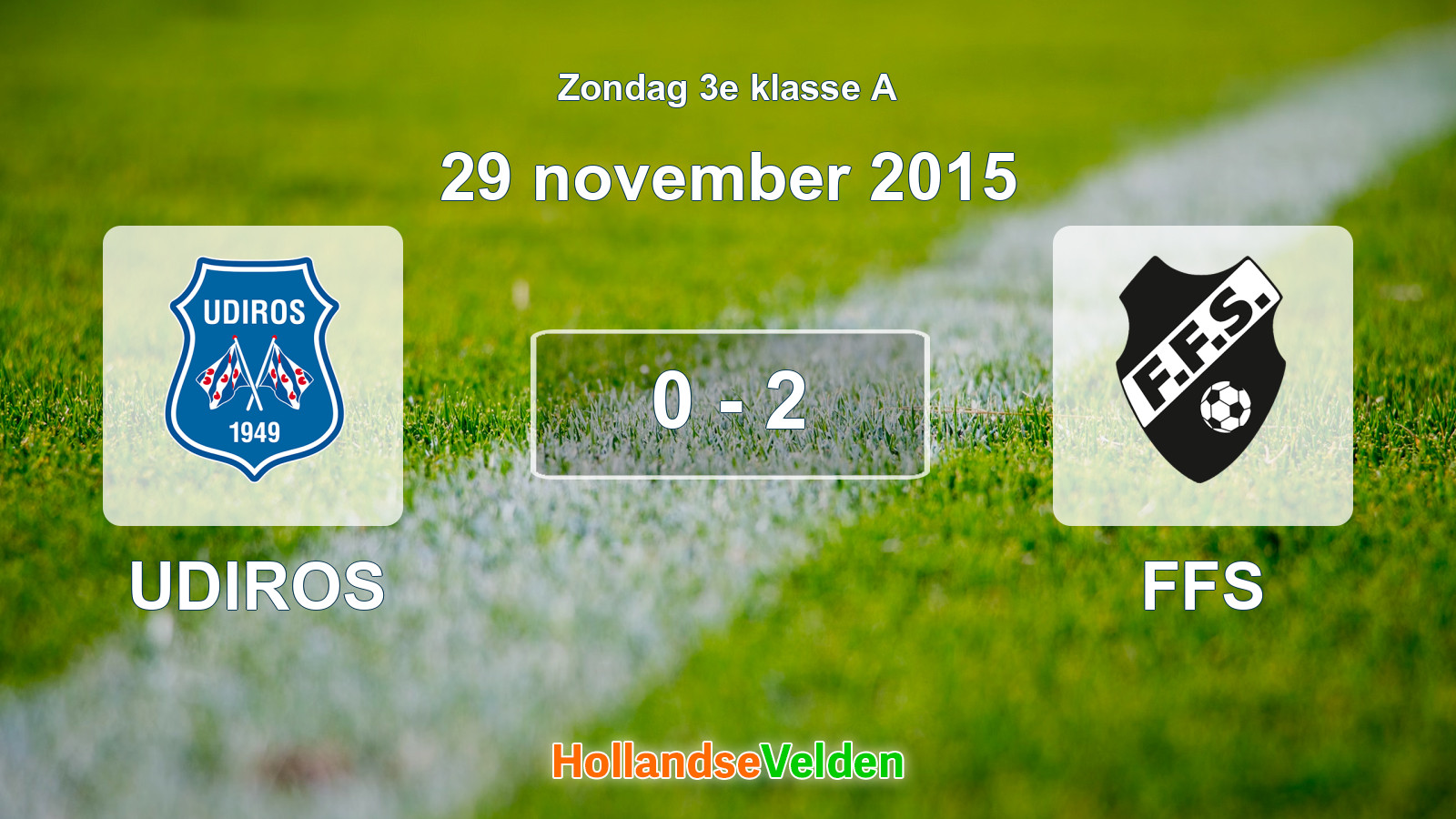 Gespeelde wedstrijd: UDIROS - FFS 0 - 2 (29 november 2015)