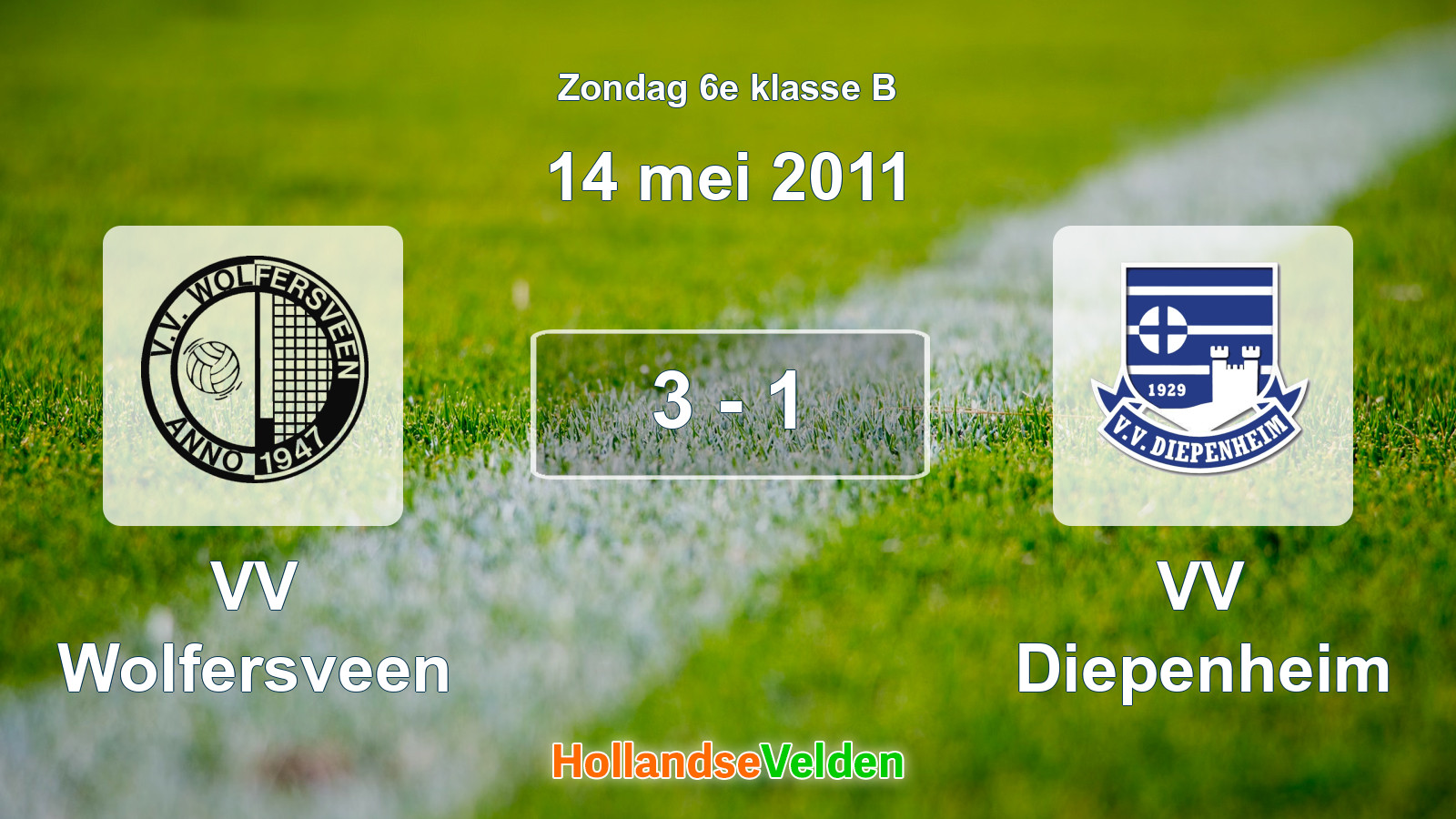 Gespeelde wedstrijd: VV Wolfersveen - VV Diepenheim 3 - 1 (14 mei 2011)