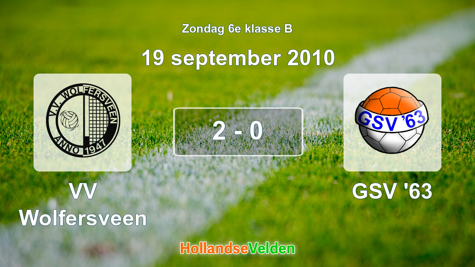 Gespeelde wedstrijd: VV Wolfersveen - GSV '63 2 - 0 (19 september 2010)