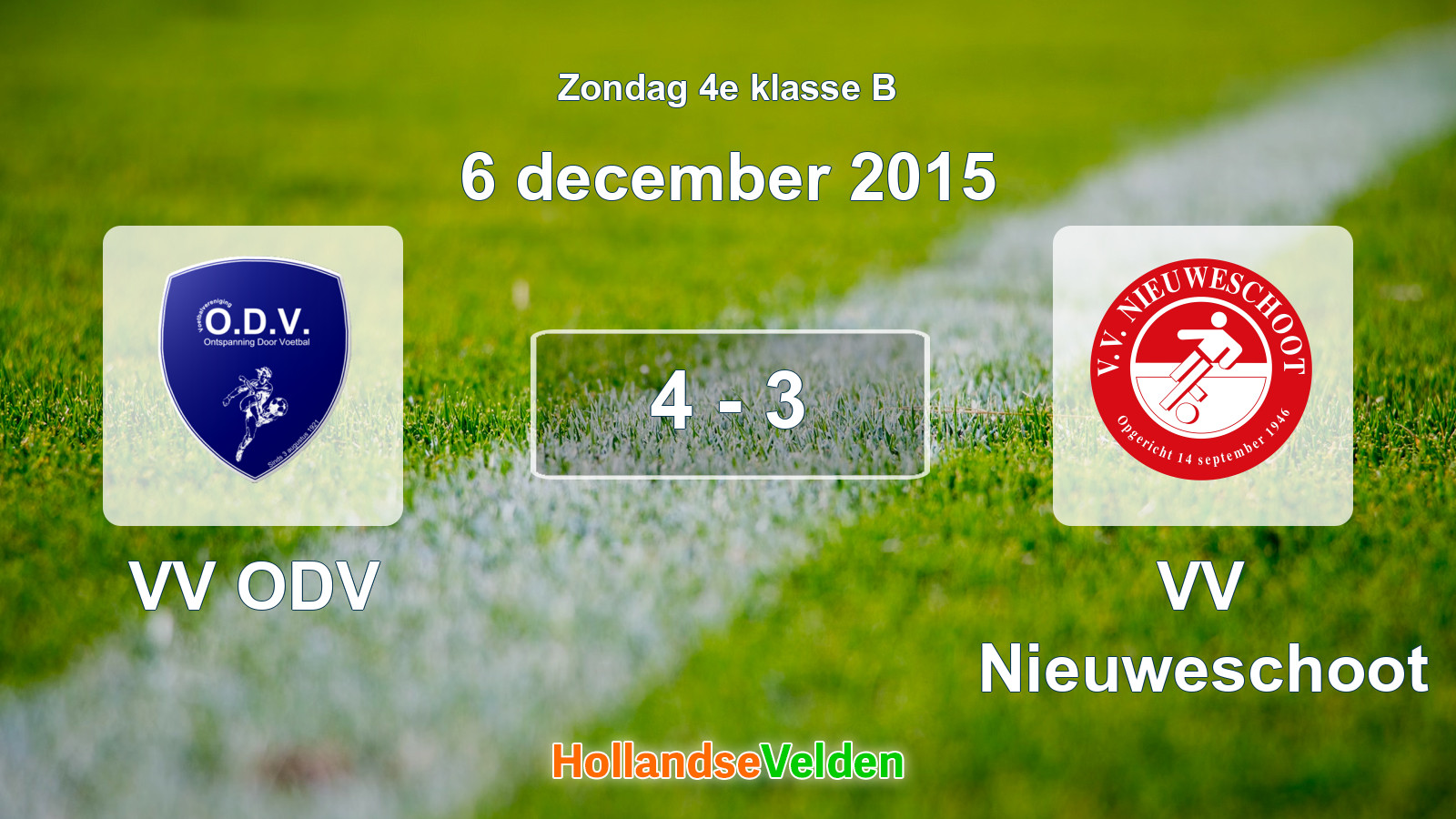 Gespeelde wedstrijd: VV ODV - VV Nieuweschoot 4 - 3 (6 december 2015)
