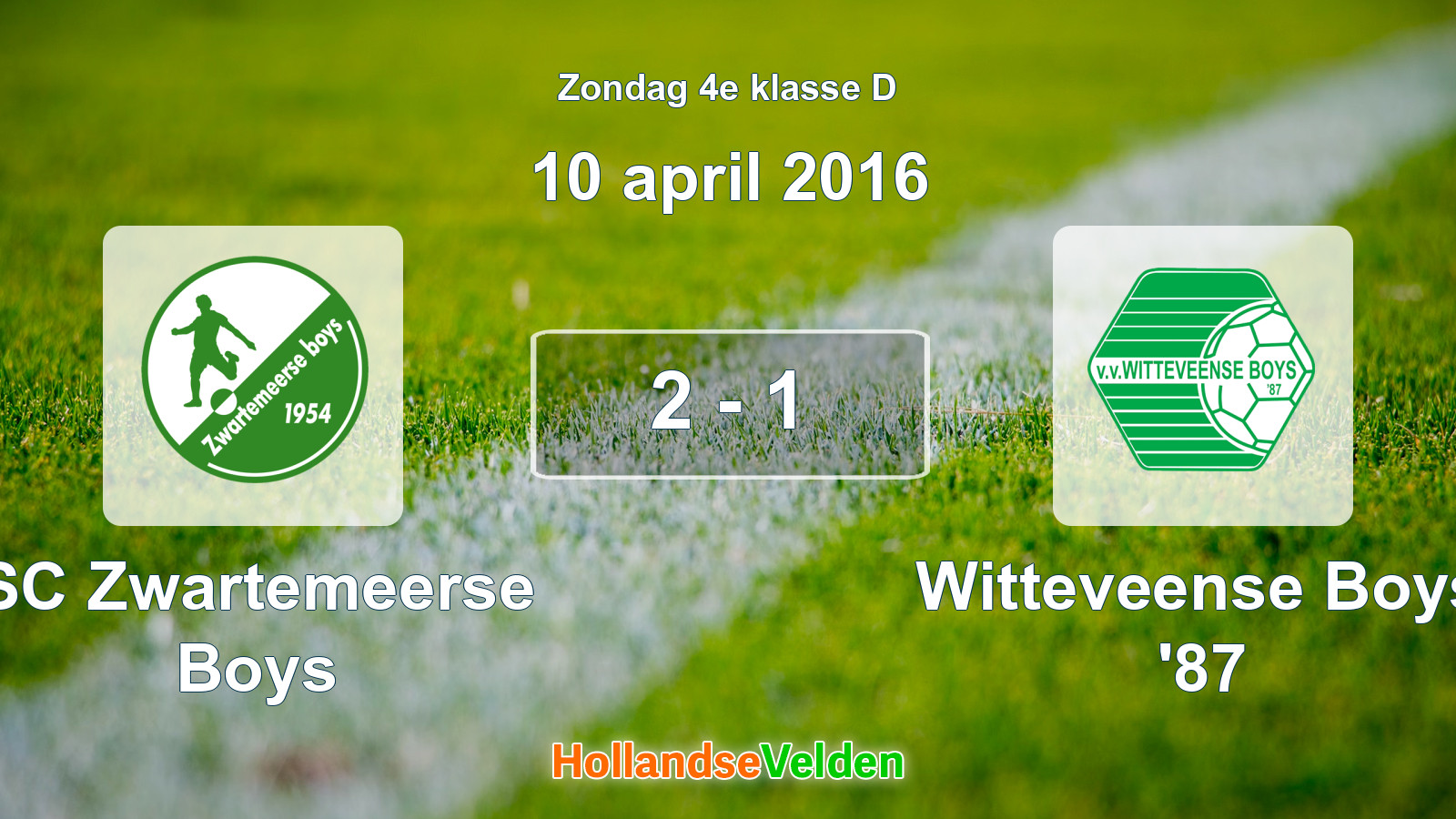 Gespeelde wedstrijd: SC Zwartemeerse Boys - Witteveense Boys '87 2 - 1 (10 april 2016)