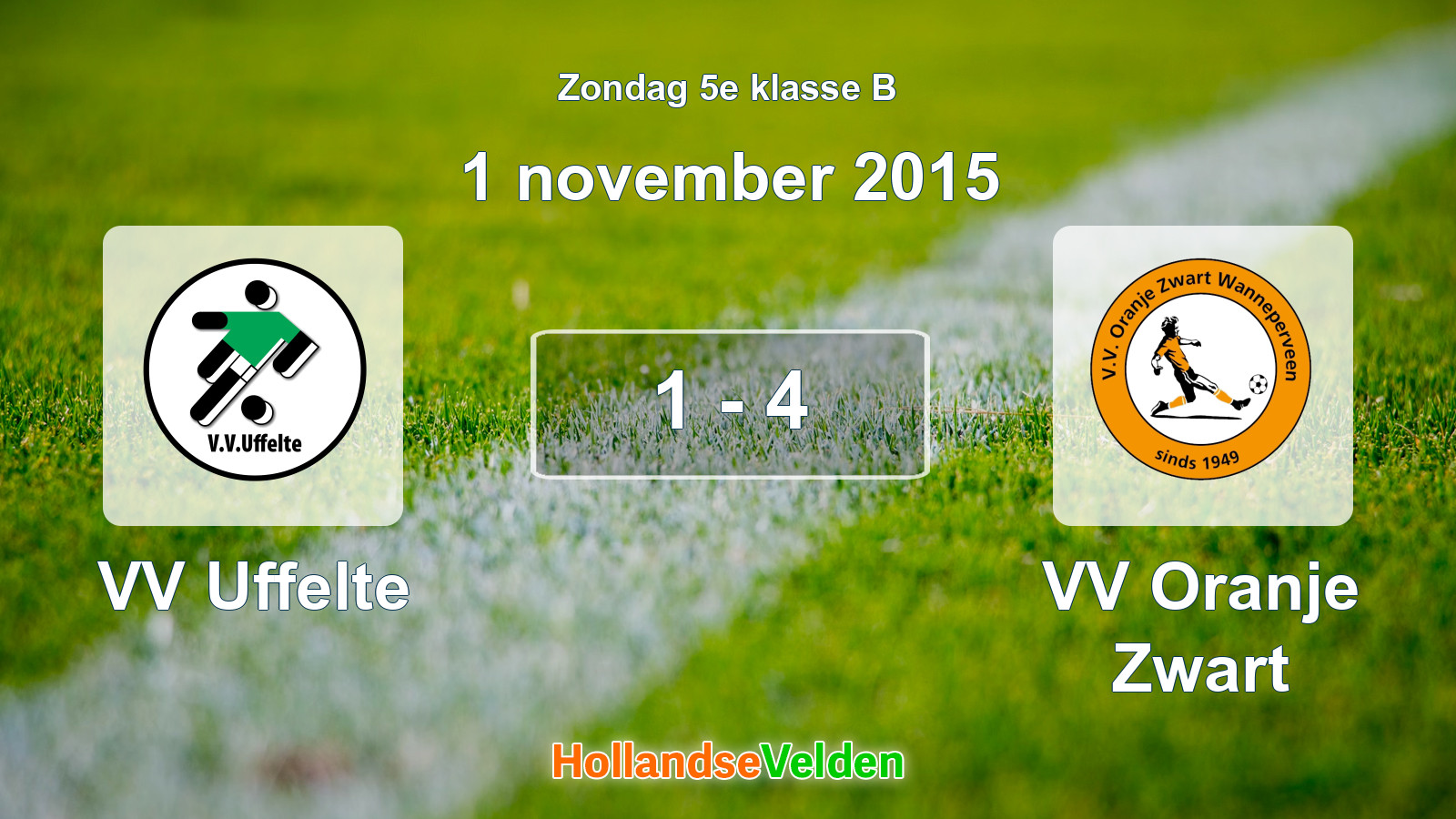 Gespeelde wedstrijd: VV Uffelte - VV Oranje Zwart 1 - 4 (1 november 2015)