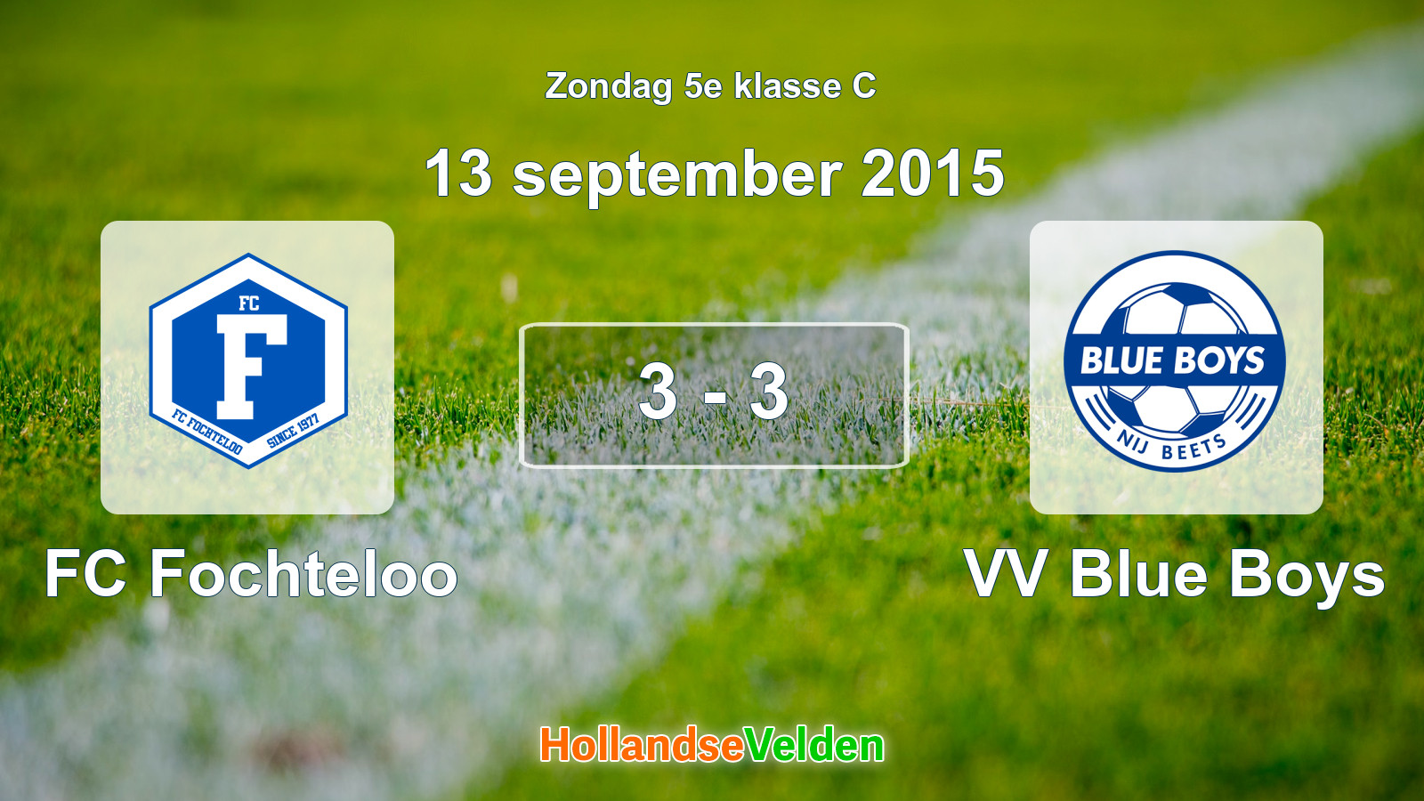 Gespeelde wedstrijd: FC Fochteloo - VV Blue Boys 3 - 3 (13 september 2015)