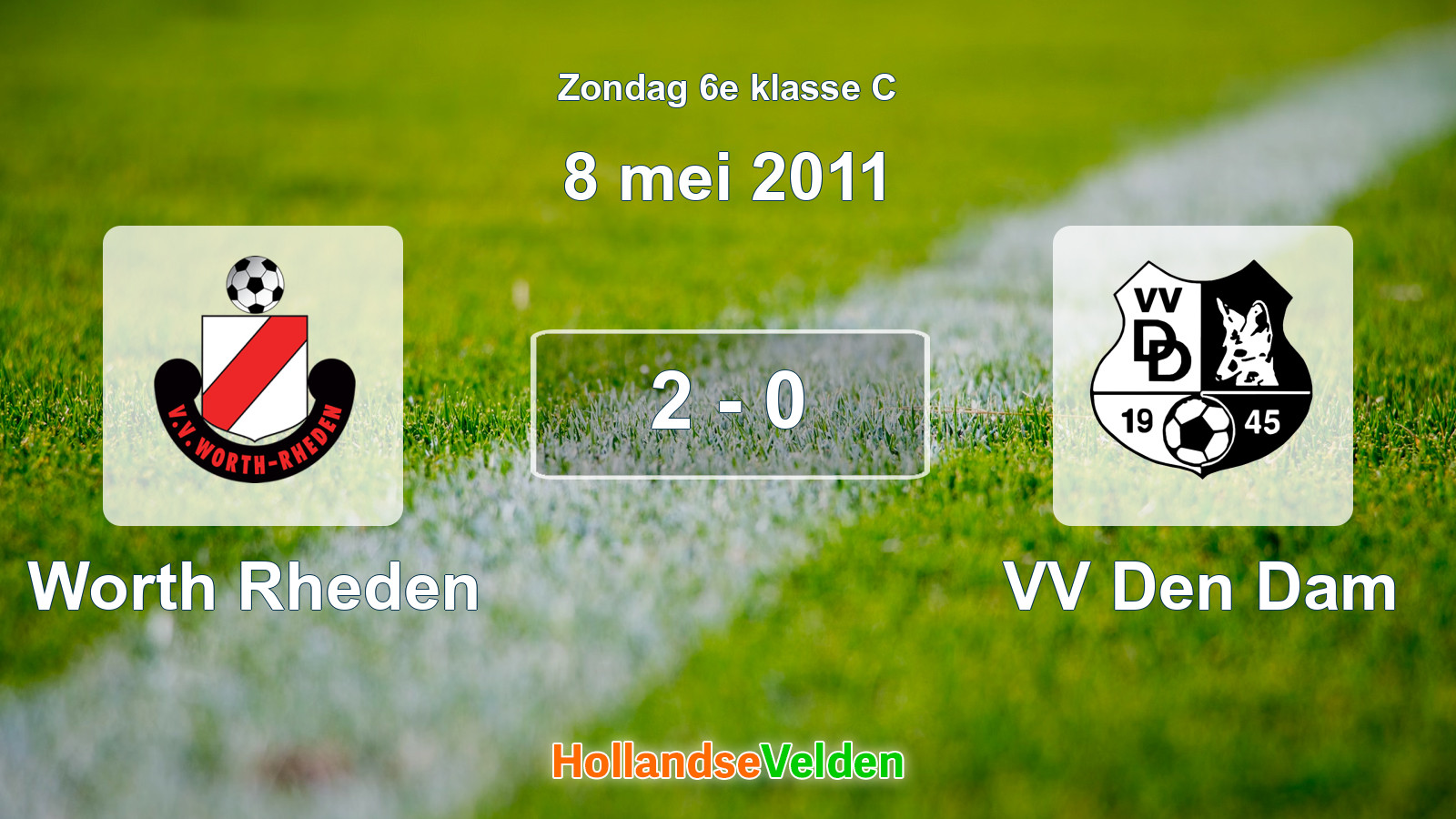 Gespeelde wedstrijd: Worth Rheden - VV Den Dam 2 - 0 (8 mei 2011)