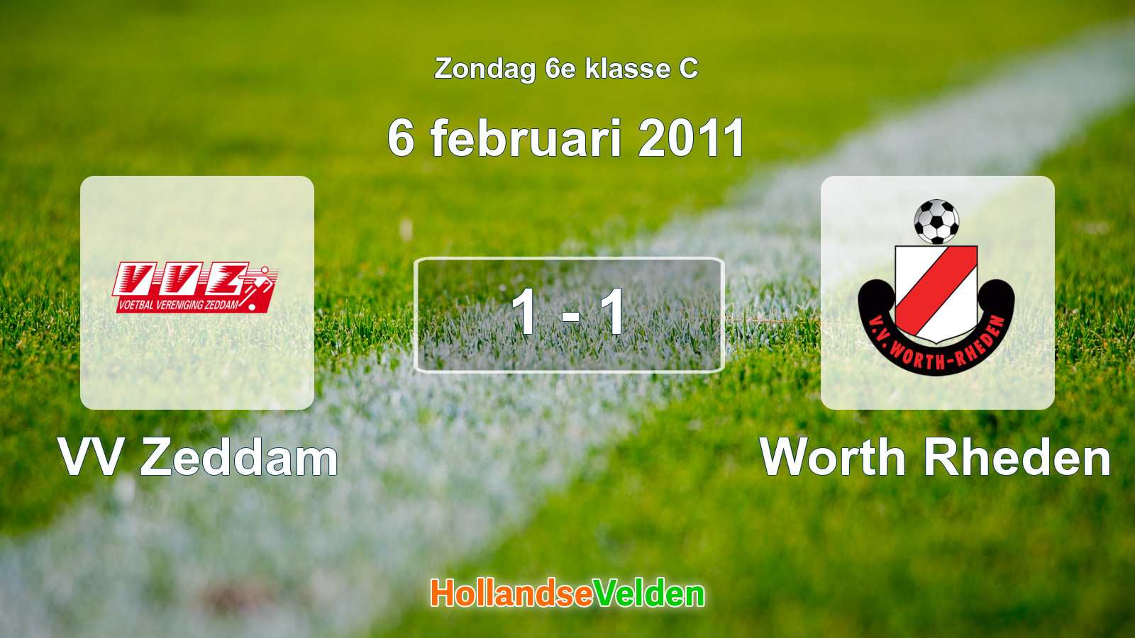 Gespeelde wedstrijd: VV Zeddam - Worth Rheden 1 - 1 (6 februari 2011)