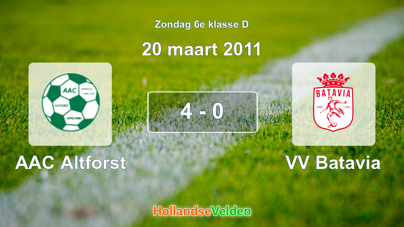 Gespeelde wedstrijd: AAC Altforst - VV Batavia 4 - 0 (20 maart 2011)