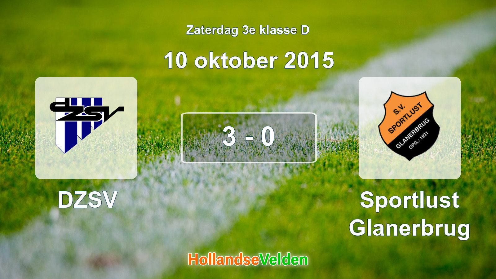 Gespeelde wedstrijd: DZSV - Sportlust Glanerbrug 3 - 0 (10 oktober 2015)