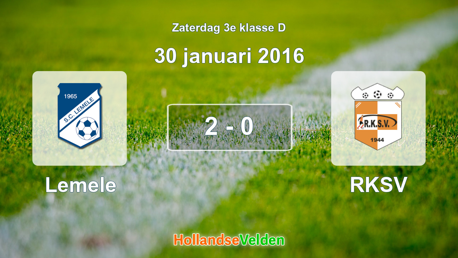 Gespeelde wedstrijd: Lemele - RKSV 2 - 0 (30 januari 2016)