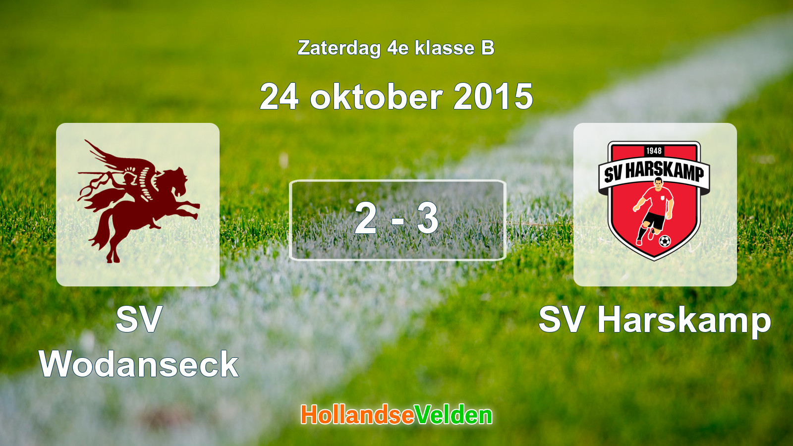 Gespeelde wedstrijd: SV Wodanseck - SV Harskamp 2 - 3 (24 oktober 2015)