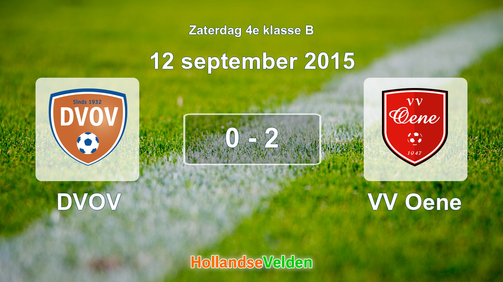 Gespeelde wedstrijd: DVOV - VV Oene 0 - 2 (12 september 2015)