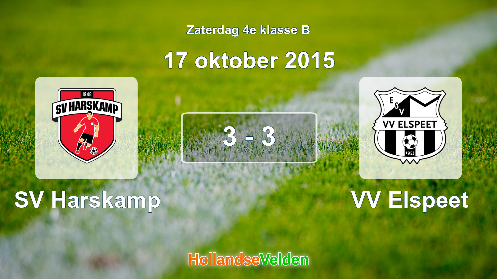 Gespeelde wedstrijd: SV Harskamp - VV Elspeet 3 - 3 (17 oktober 2015)