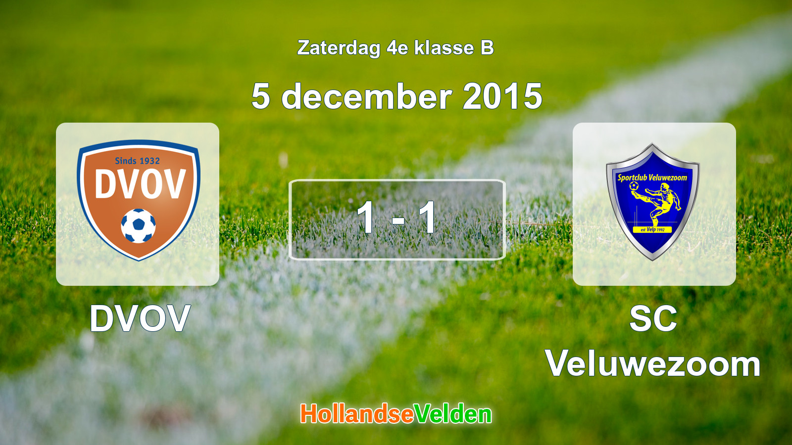 Gespeelde wedstrijd: DVOV - SC Veluwezoom 1 - 1 (5 december 2015)