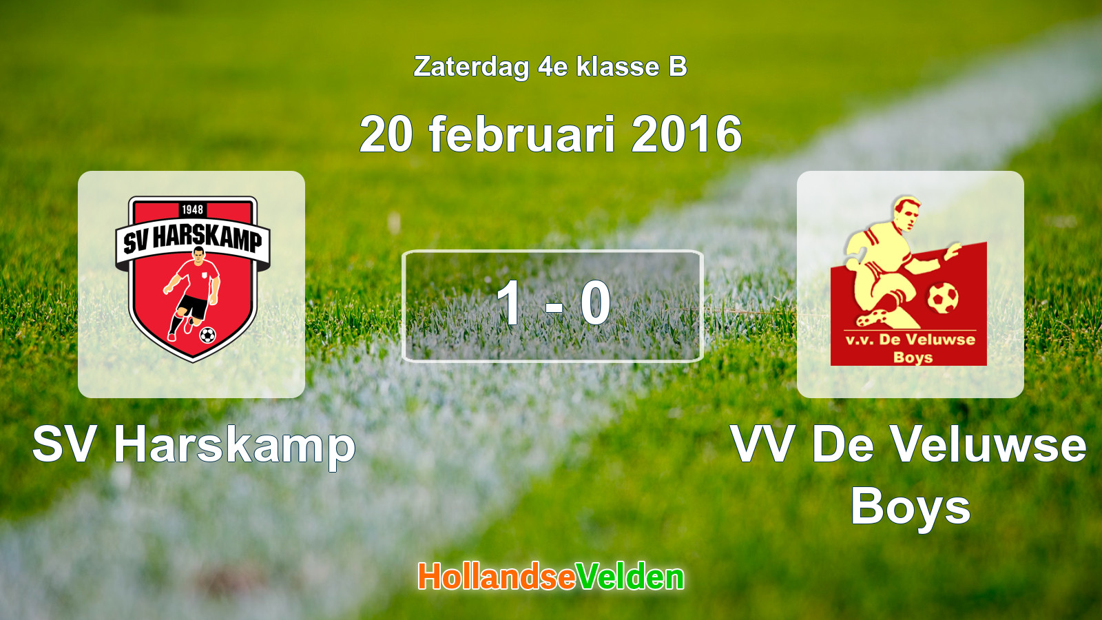 Gespeelde wedstrijd: SV Harskamp - VV De Veluwse Boys 1 - 0 (20 februari 2016)