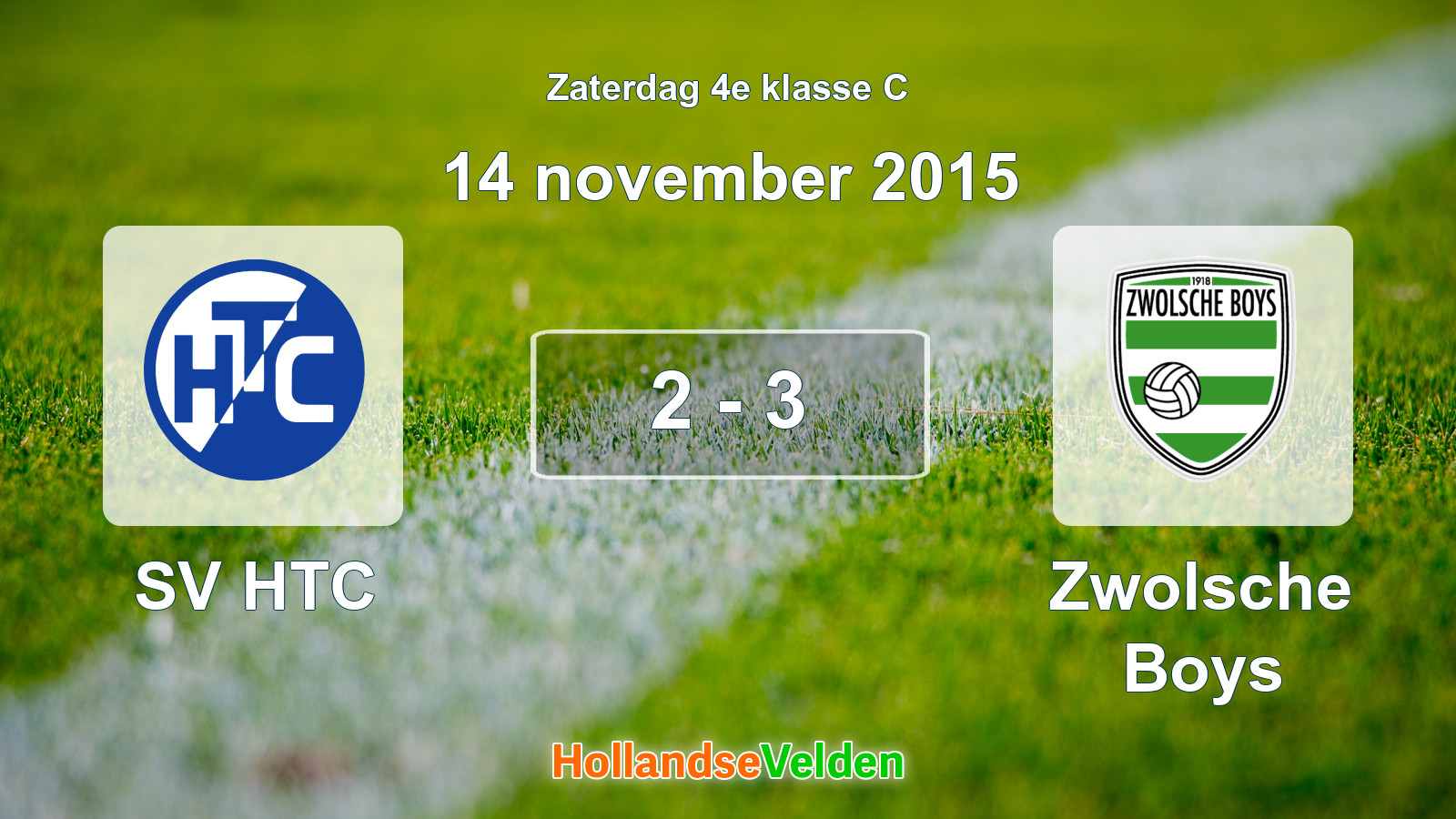 Gespeelde wedstrijd: SV HTC - Zwolsche Boys 2 - 3 (14 november 2015)