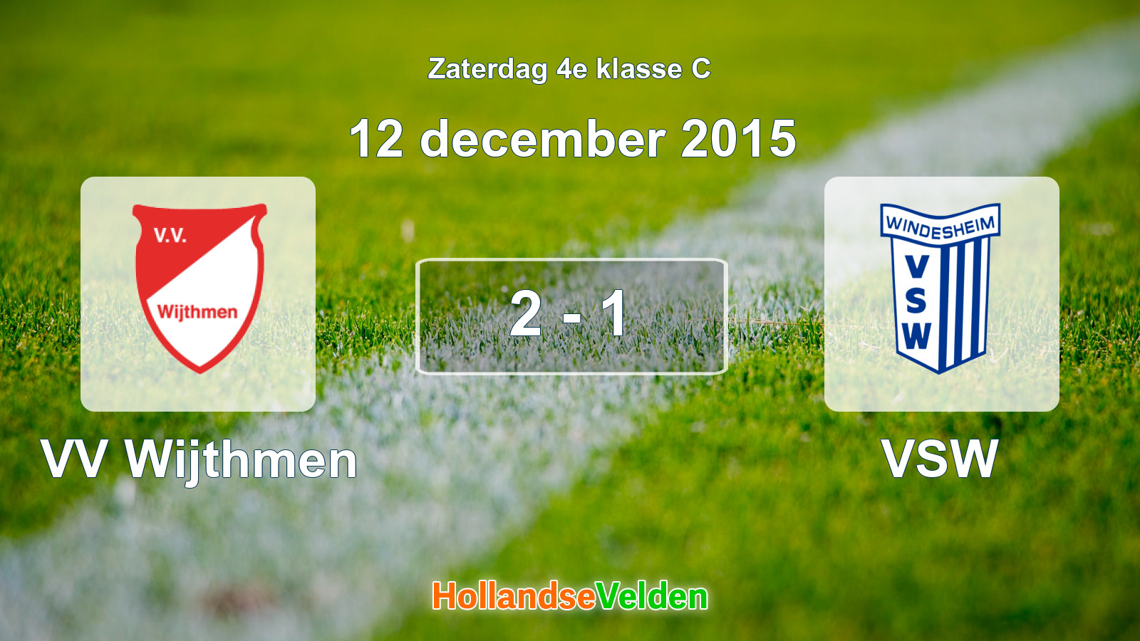 Gespeelde wedstrijd: VV Wijthmen - VSW 2 - 1 (12 december 2015)