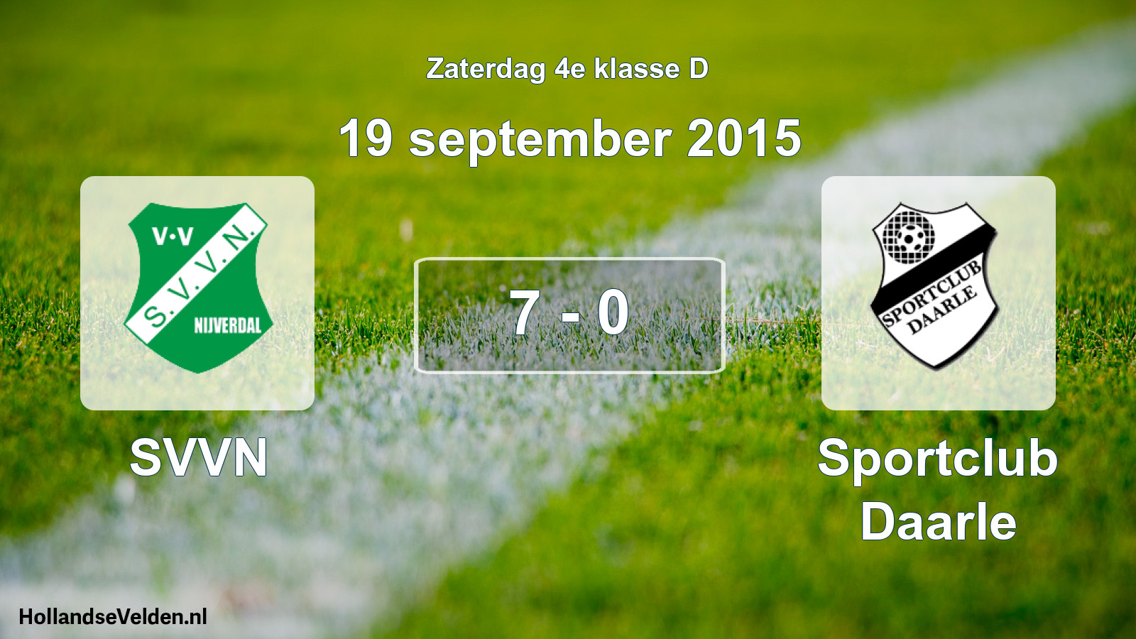 Gespeelde wedstrijd: SVVN - Sportclub Daarle 7 - 0 (19 september 2015)
