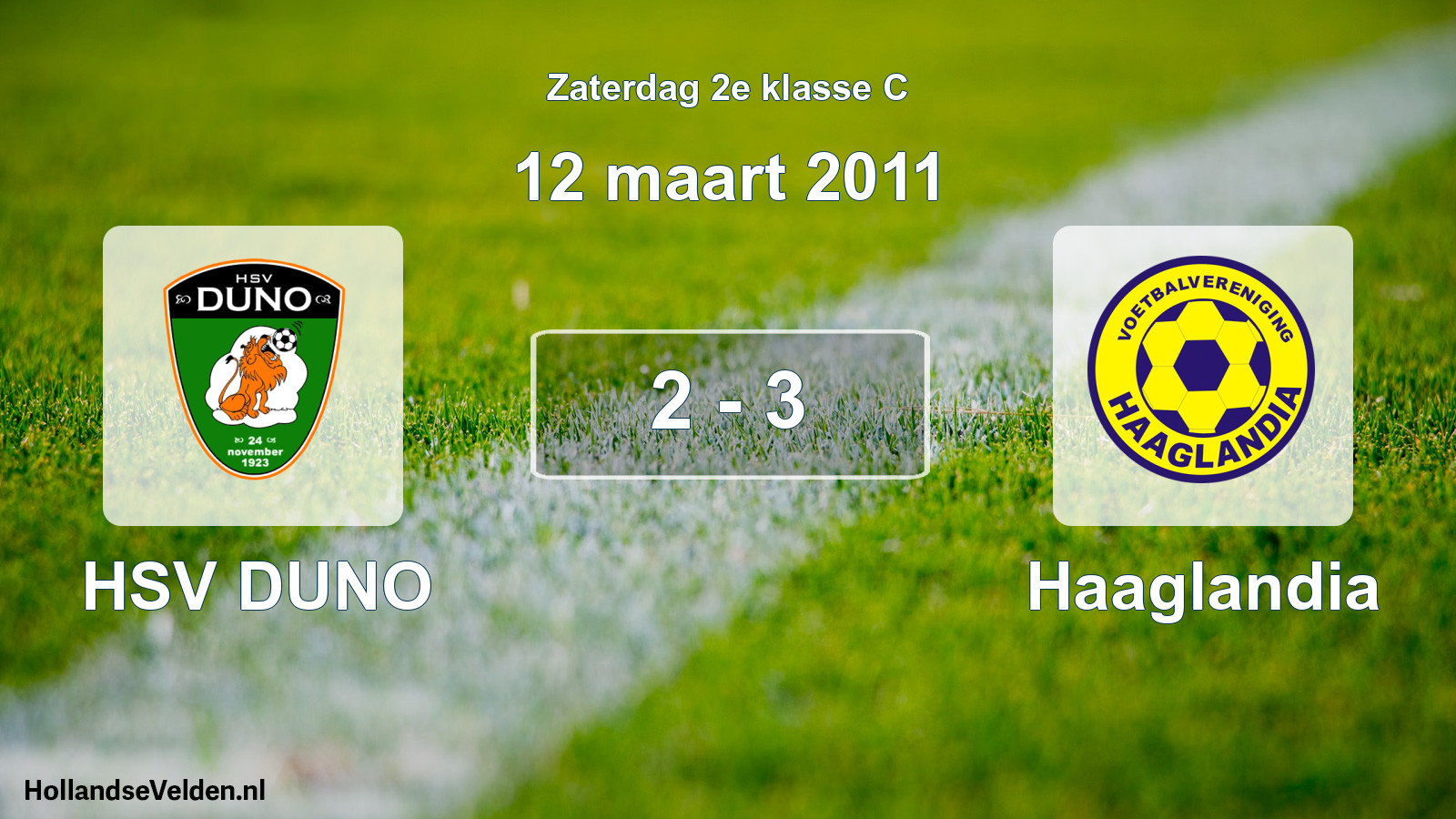 Gespeelde wedstrijd: HSV DUNO - Haaglandia 2 - 3 (12 maart 2011)